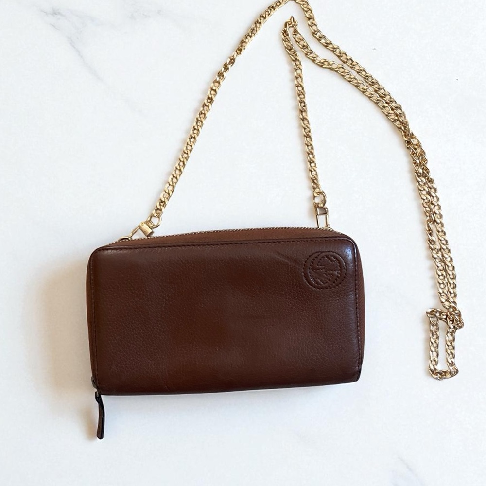 Gucci Soho Continental zip around wallet on chain crossbody